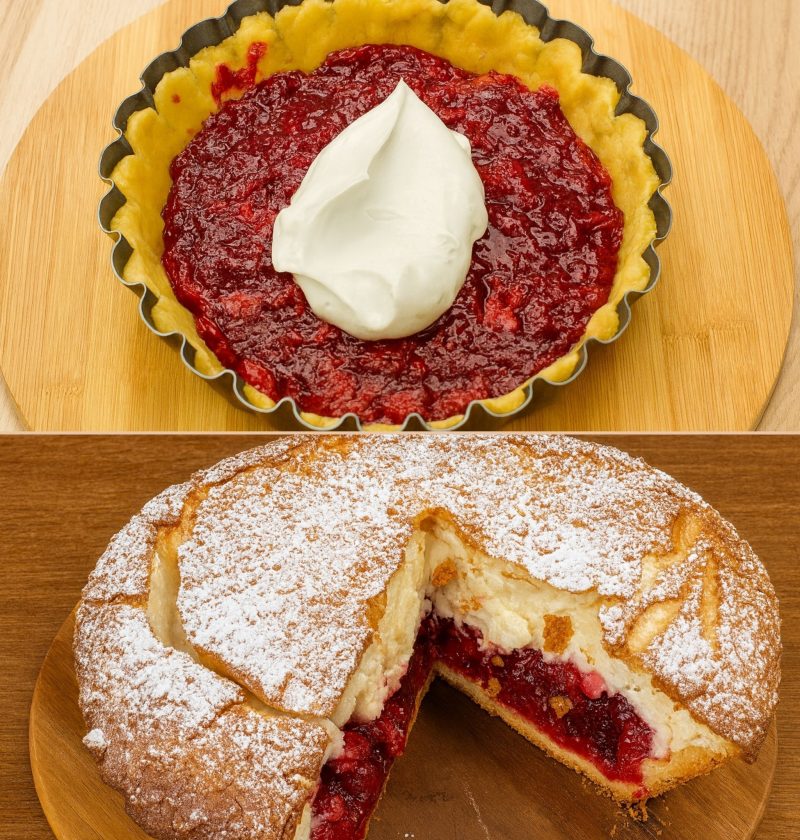 Cherry Yogurt Crumble Cake