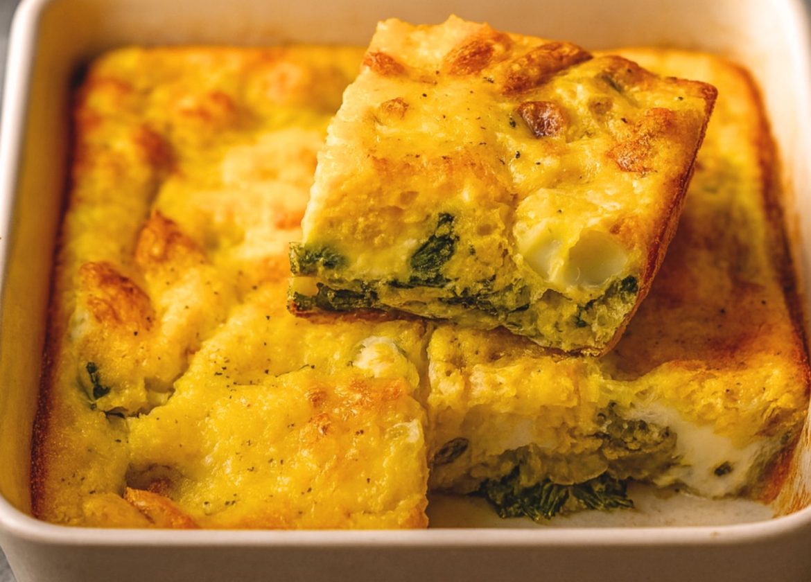 Easy Spinach & Mushroom Breakfast Bake