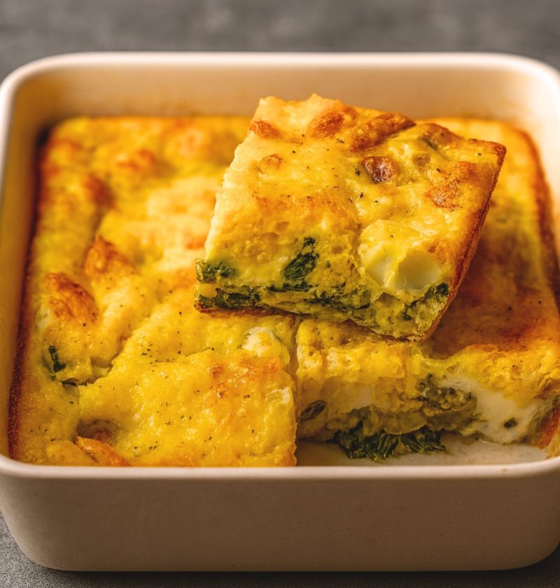 Easy Spinach & Mushroom Breakfast Bake