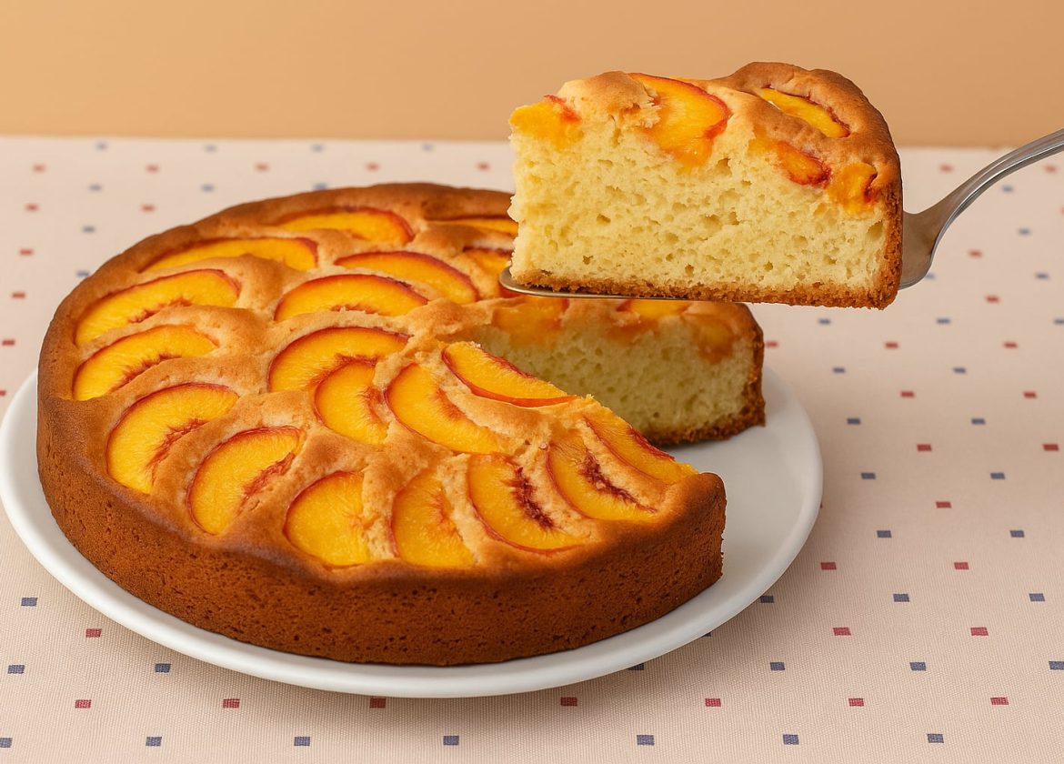 Fluffy Peach Cake