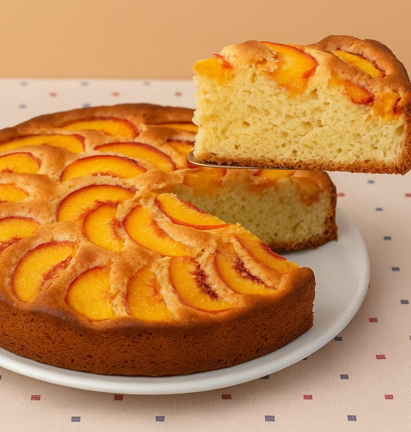 Fluffy Peach Cake