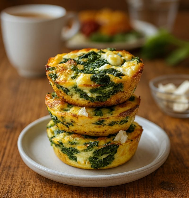 Quick & Healthy Egg Muffins with Spinach and Feta