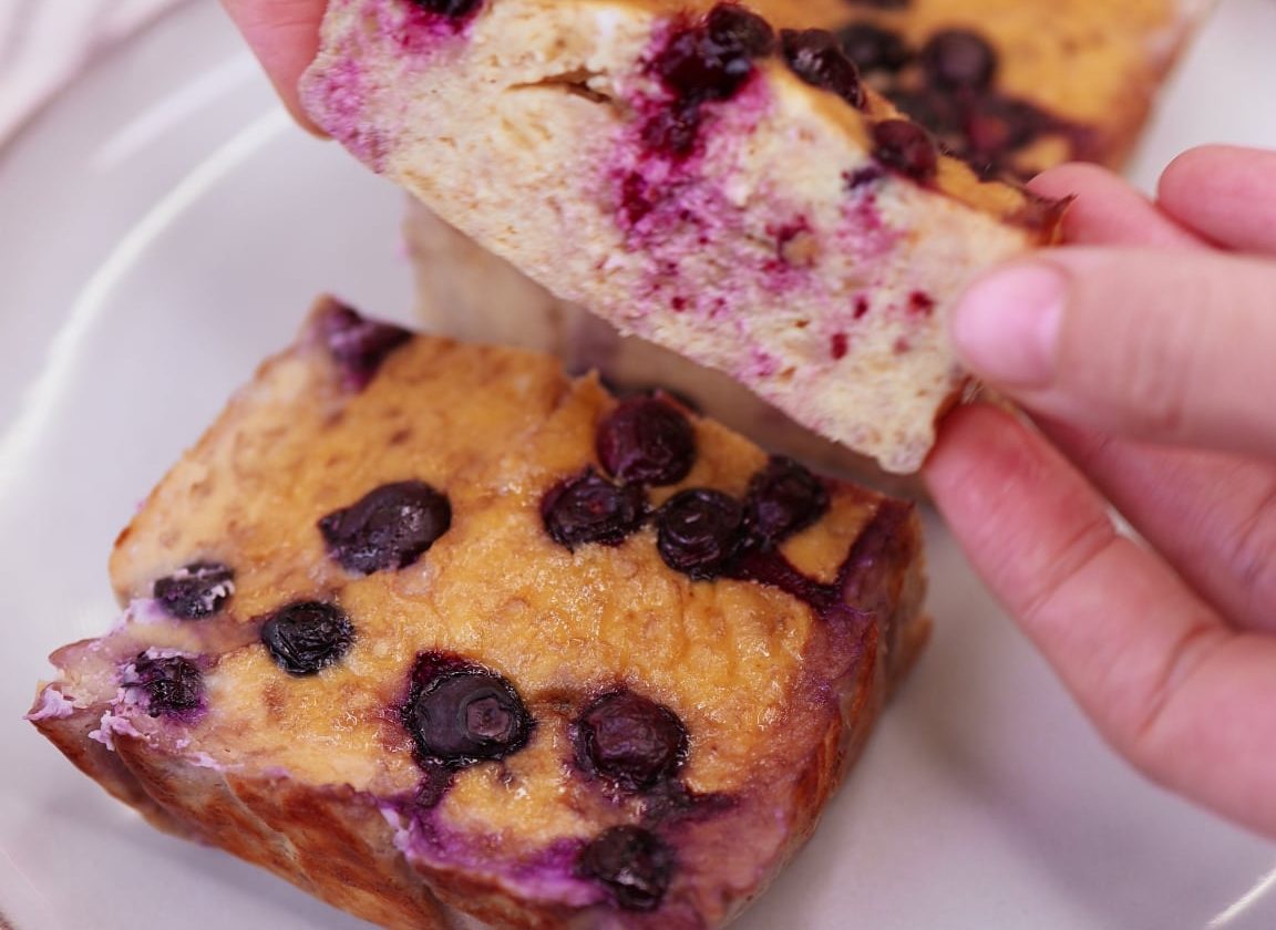Healthy Banana Blueberry Bake