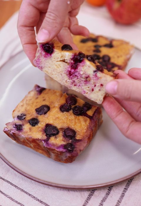Healthy Banana Blueberry Bake