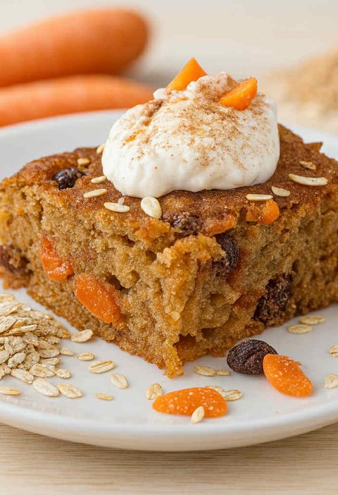 Carrot Raisin Oatmeal Yogurt Cake