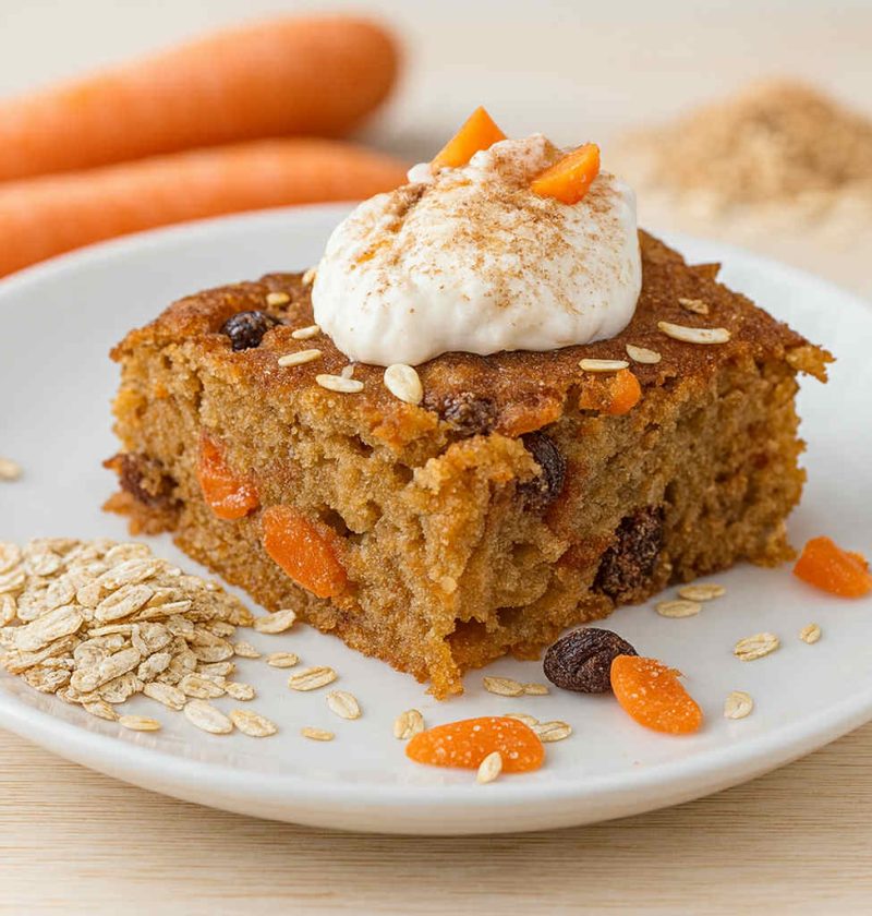 Carrot Raisin Oatmeal Yogurt Cake