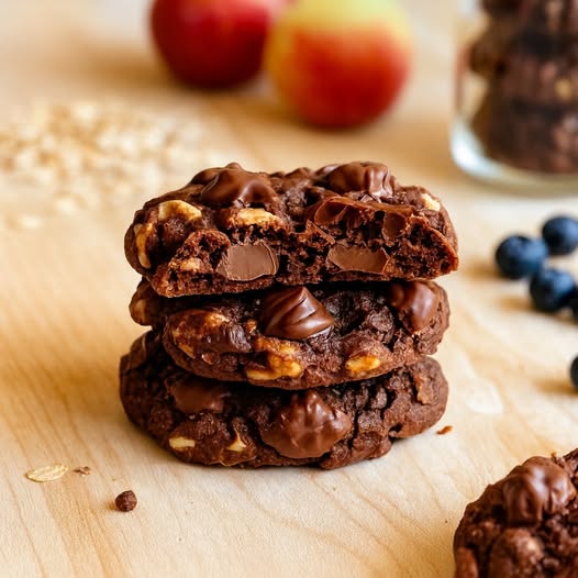 Triple Chocolate Oatmeal Cookies