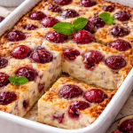 Cottage Cheese Bake with Cherries & Banana