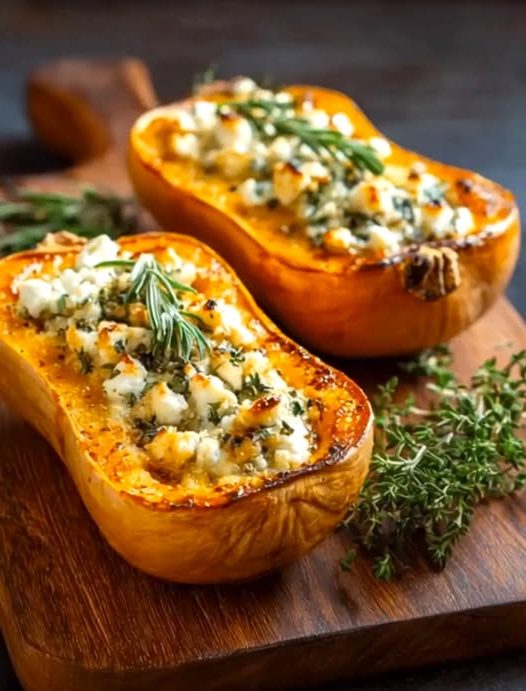 Butternut Squash Stuffed with Feta