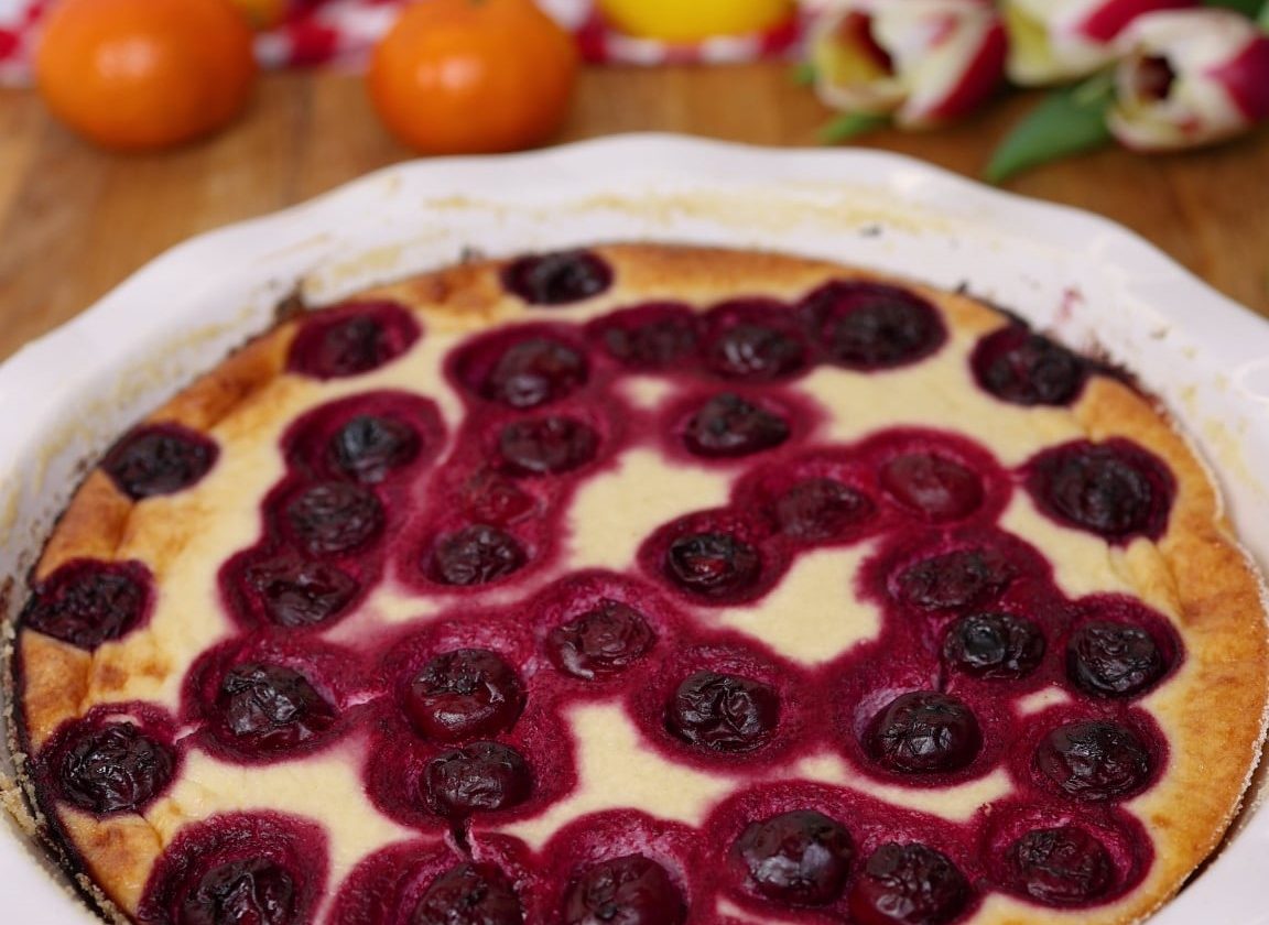 Cottage Cheese Bake with Cherries & Banana