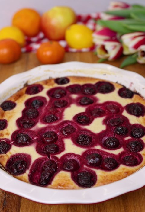 Cottage Cheese Bake with Cherries & Banana