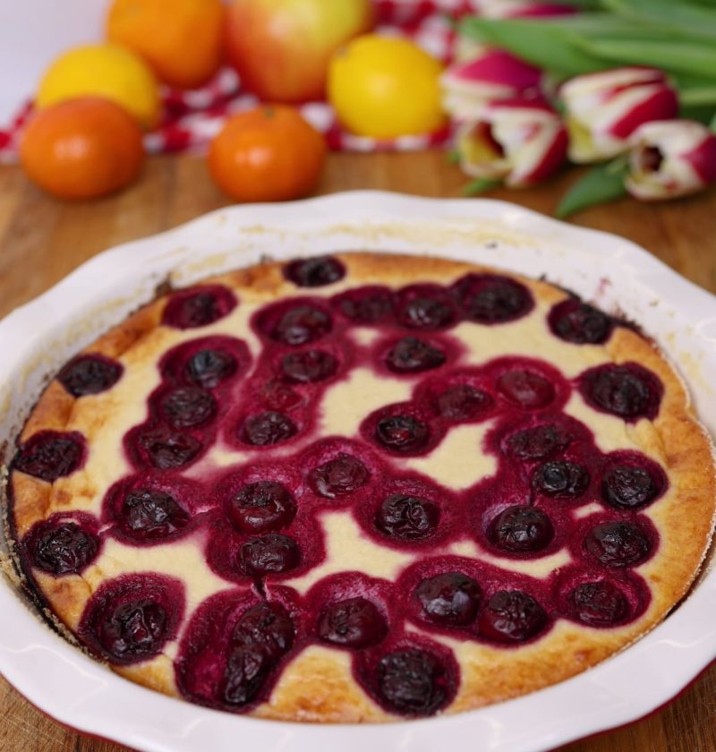 Cottage Cheese Bake with Cherries & Banana