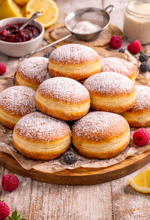 German donuts Berliner (Krapfen)