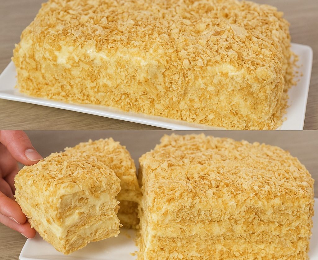 Golden Vanilla Cream Napoleon