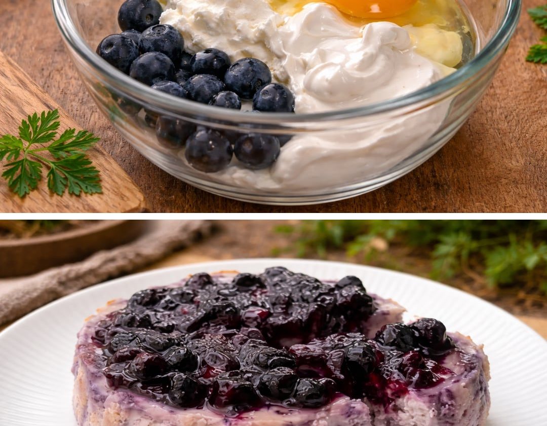 Blueberry Silk Protein Cheesecake