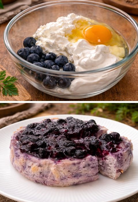 Blueberry Silk Protein Cheesecake