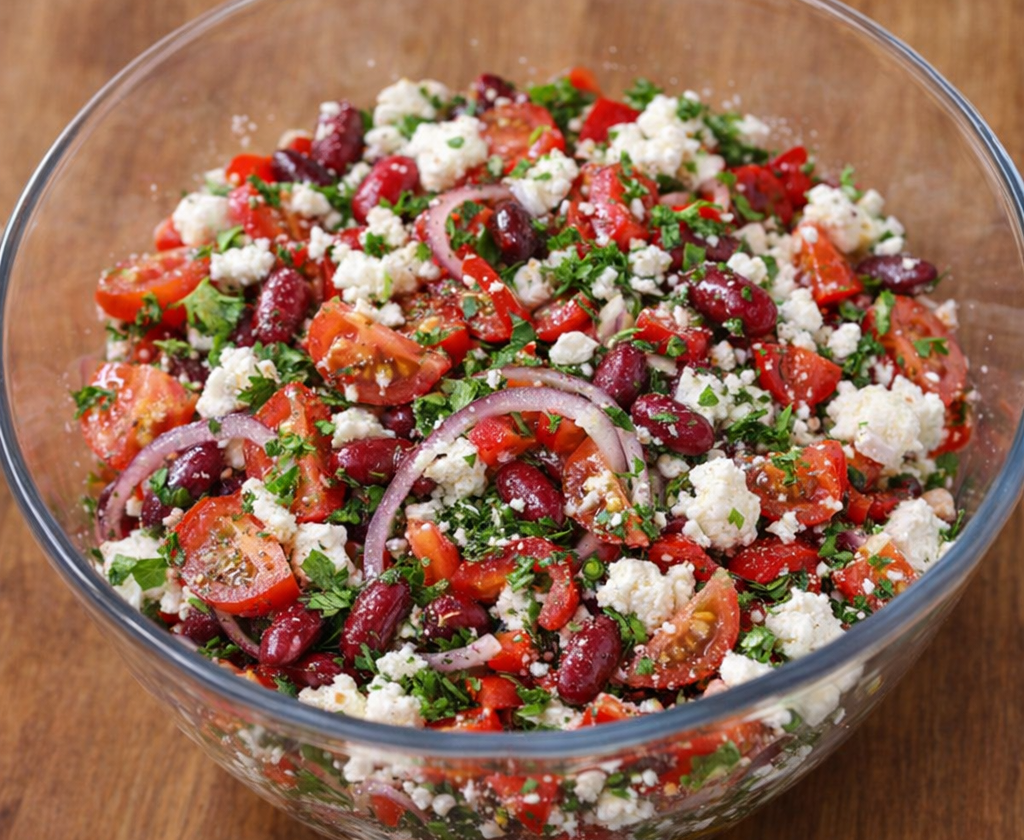 Fresh Red Bean & Feta Garden Salad