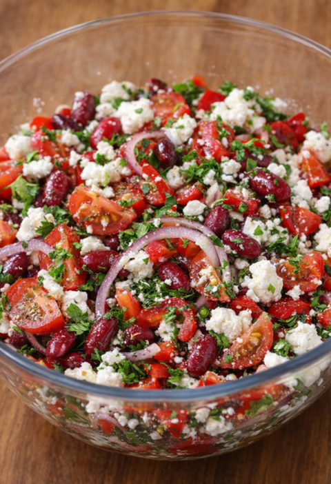 Fresh Red Bean & Feta Garden Salad
