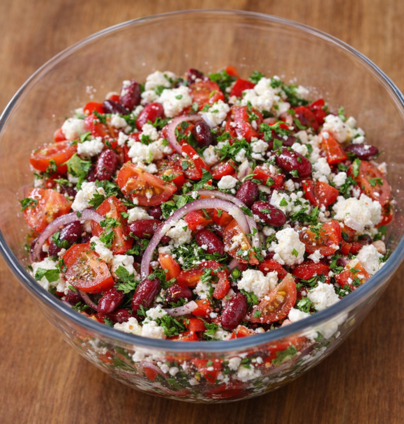 Fresh Red Bean & Feta Garden Salad