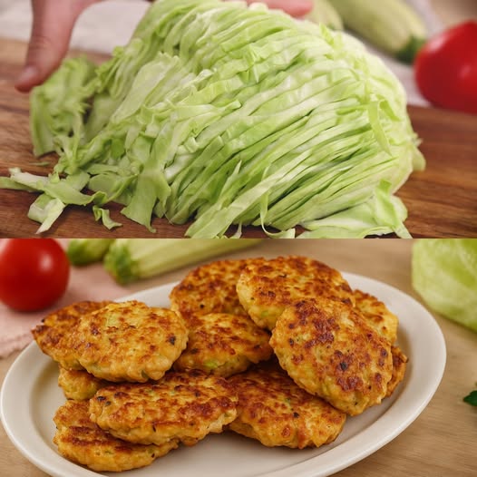 Golden Cabbage & Chicken Patties