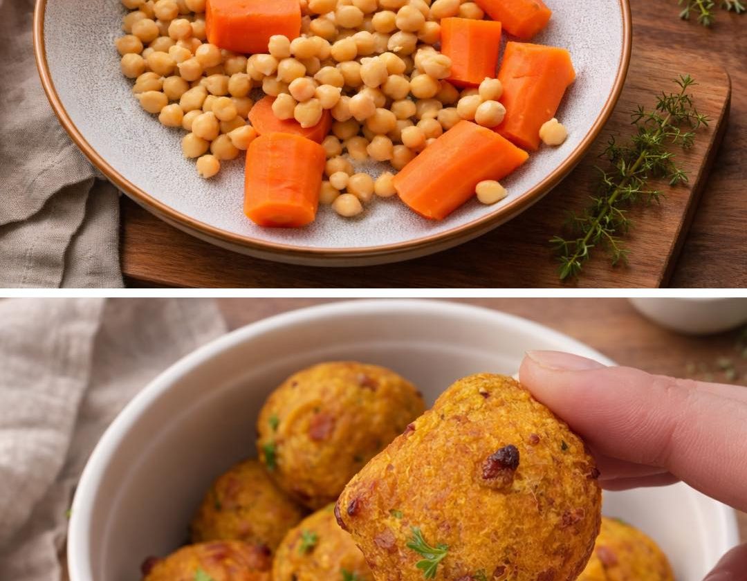 Golden Carrot–Chickpea Mozzarella Bites