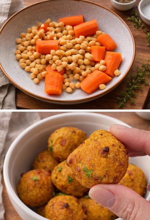 Golden Carrot–Chickpea Mozzarella Bites