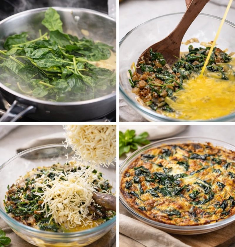 Spinach & Monterey Jack Crustless Quiche