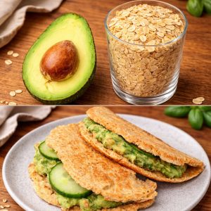 Velvety Oat & Avocado Breakfast Pancake Stack