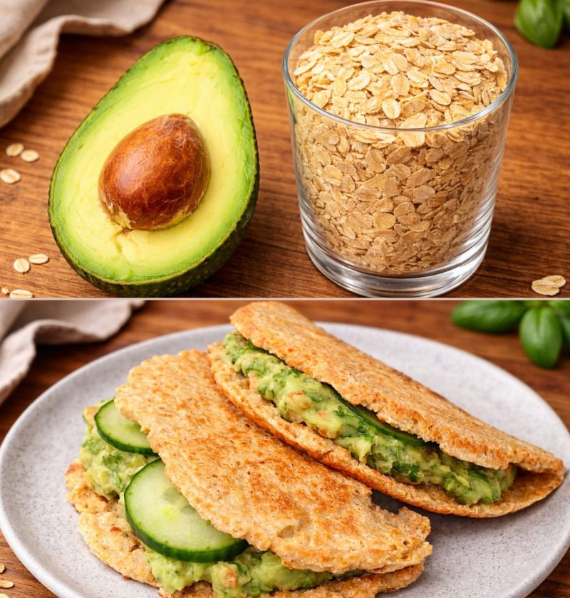 Velvety Oat & Avocado Breakfast Pancake Stack