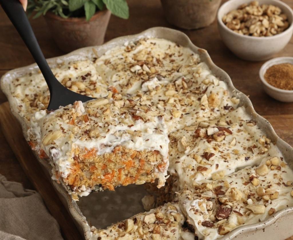 Banana Oat Breakfast Bake with Carrots and Nuts