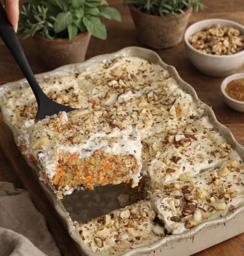 Banana Oat Breakfast Bake with Carrots and Nuts