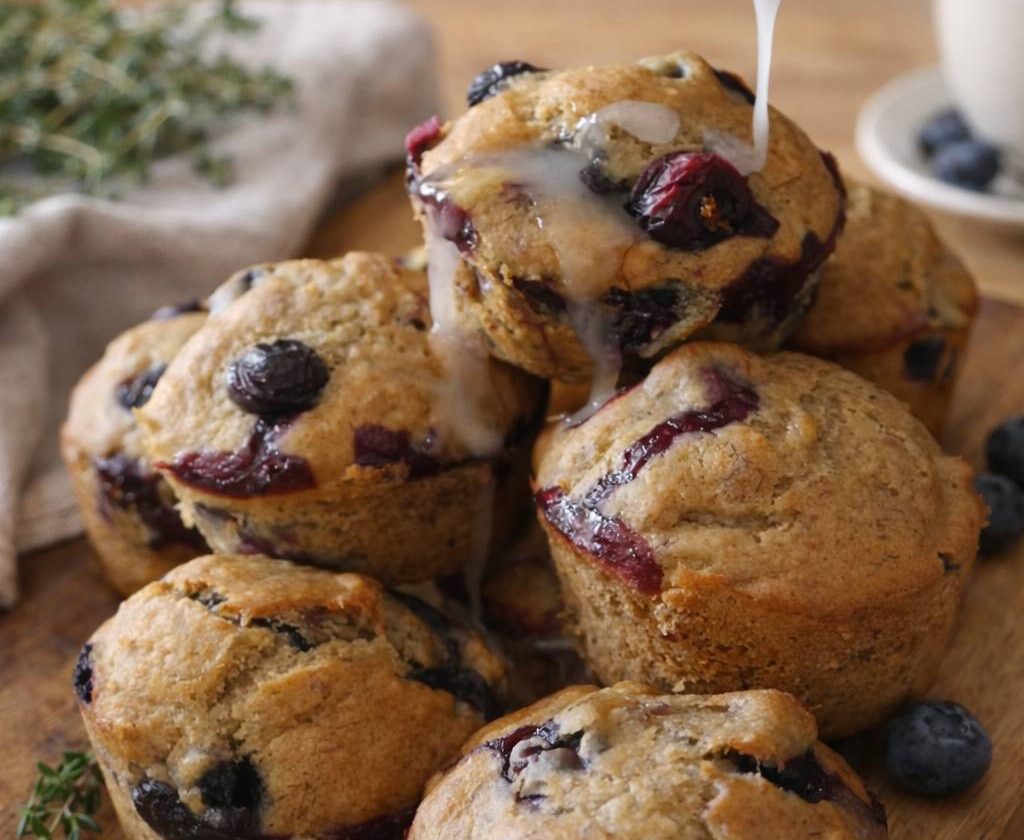 Banana Peanut Butter Blueberry Bake