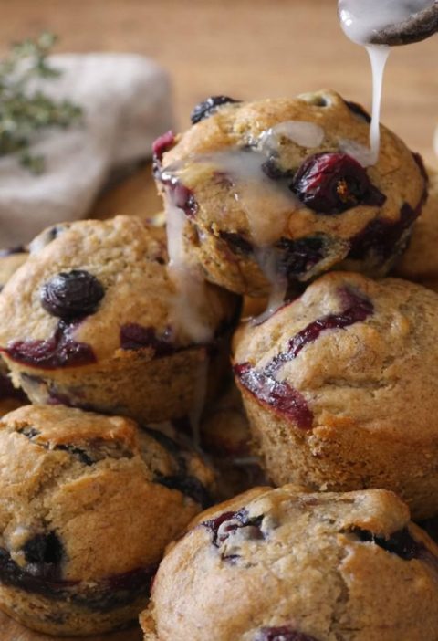 Banana Peanut Butter Blueberry Bake