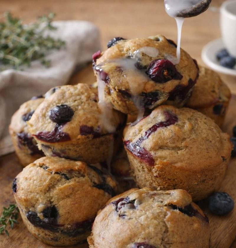 Banana Peanut Butter Blueberry Bake