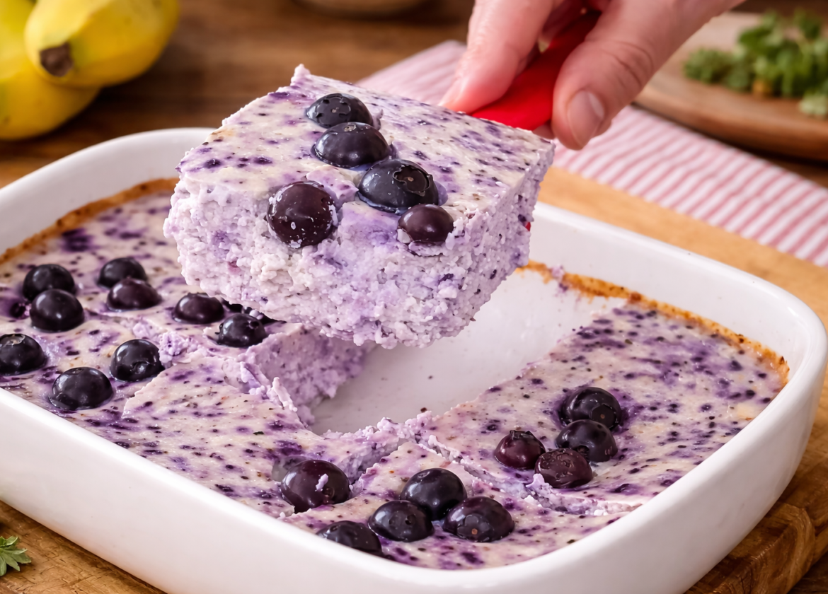 Healthy High Protein Blueberry Cheesecake