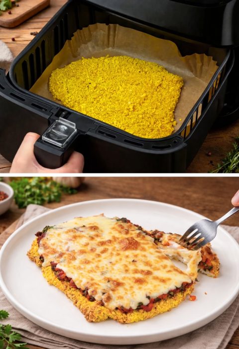 Air Fryer Chicken with Tomato Sauce & Mozzarella