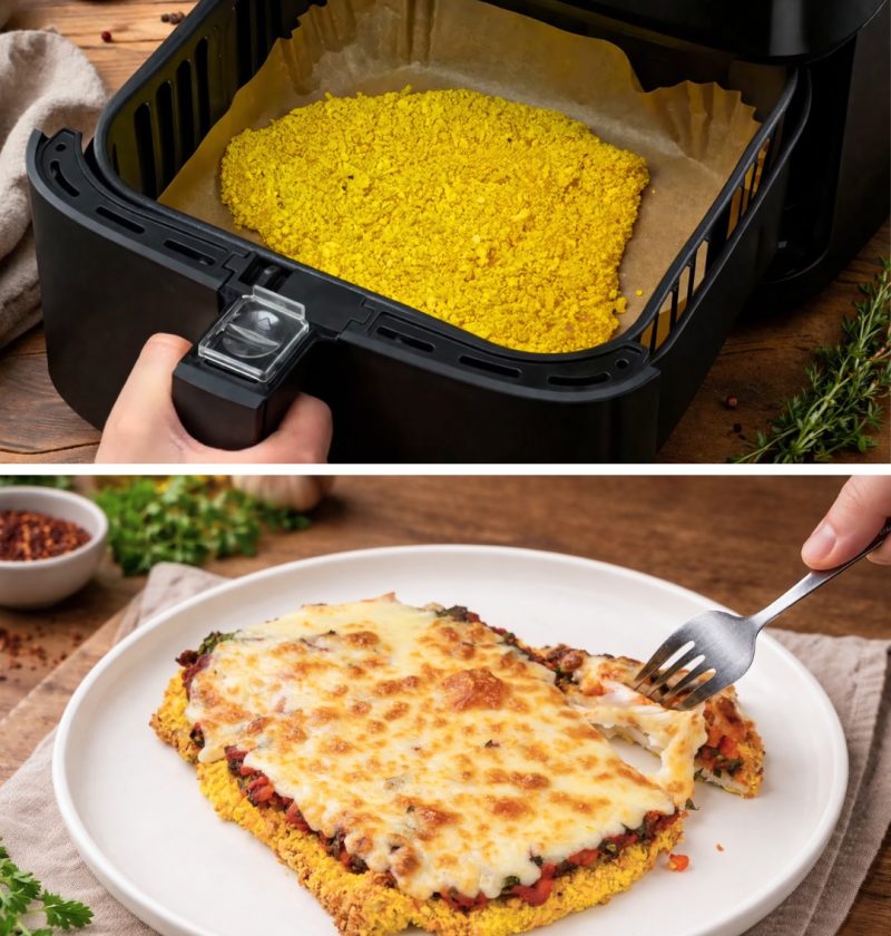 Air Fryer Chicken with Tomato Sauce & Mozzarella