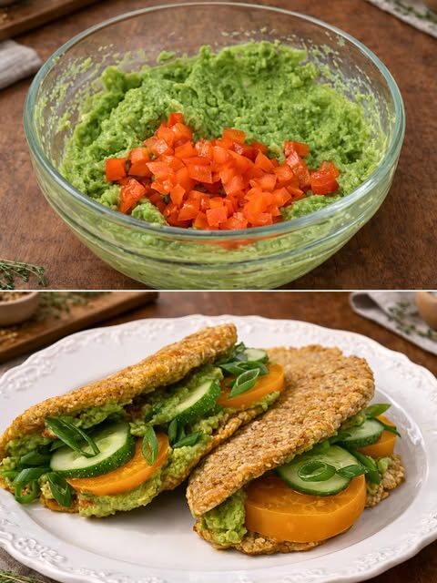 Avocado Garden Oat Pancake Stack