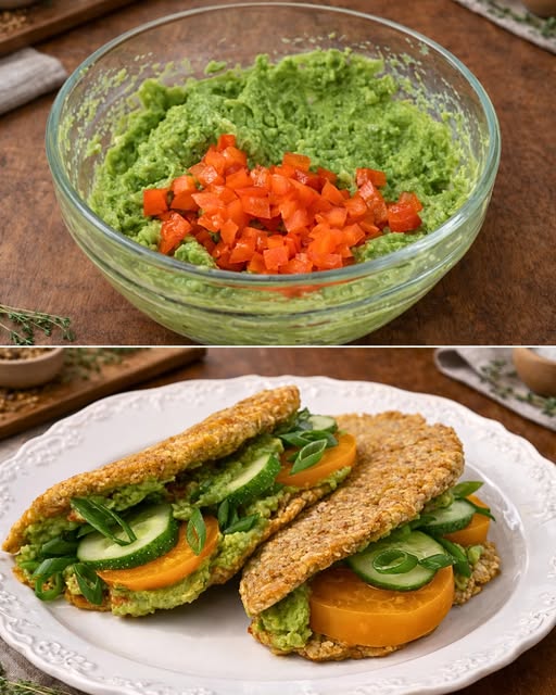 Avocado Garden Oat Pancake Stack