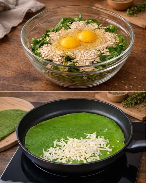 Emerald Spinach Oat Skillet Fold