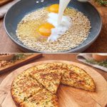 Golden Skillet Cheesy Oat & Egg Breakfast Slice