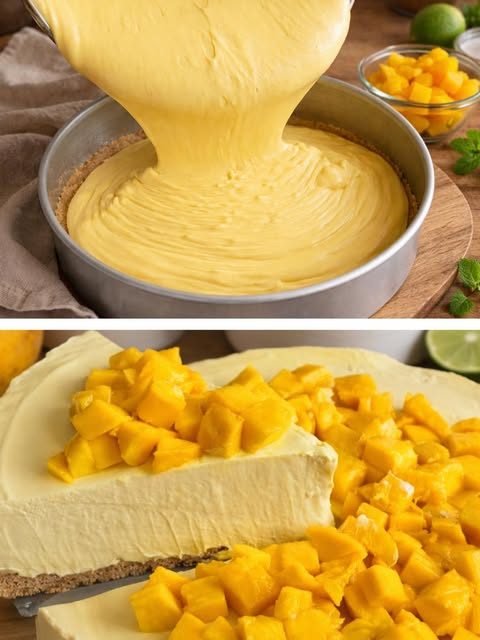 No-Bake Mango Cheesecake