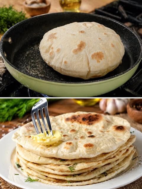 Pan‑Puffed Pocket Pita
