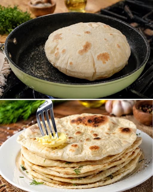 Pan‑Puffed Pocket Pita