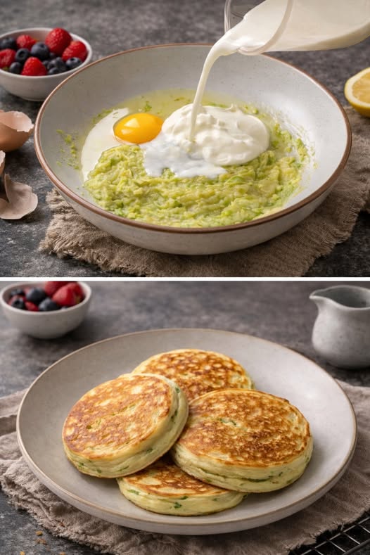 Velvet Avocado Banana Cloud Pancakes