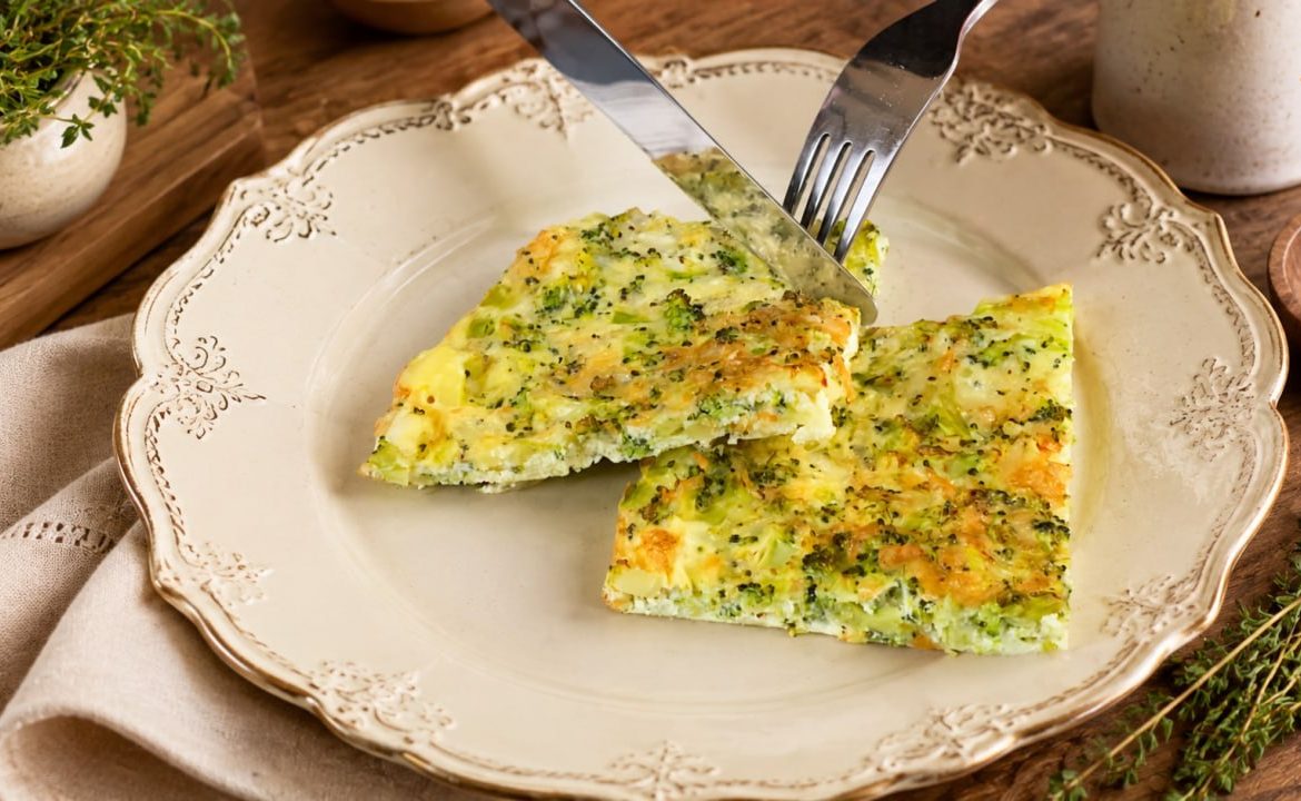 Air Fryer Broccoli, Egg & Mozzarella Bake