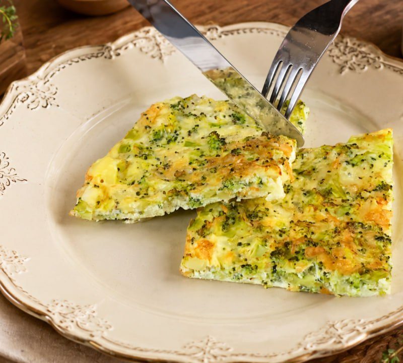 Air Fryer Broccoli, Egg & Mozzarella Bake