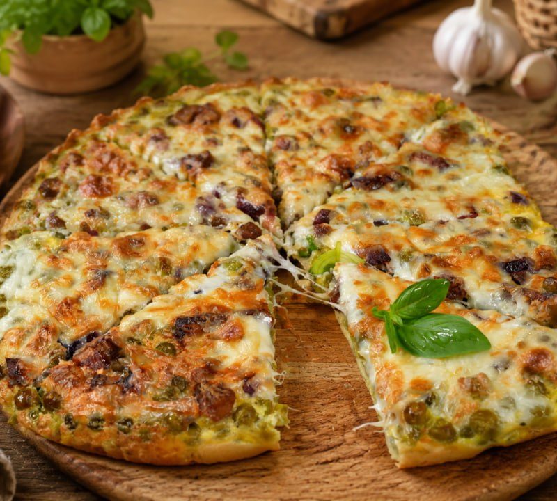 Air Fryer Pea, Egg & Sun-Dried Tomato Bake