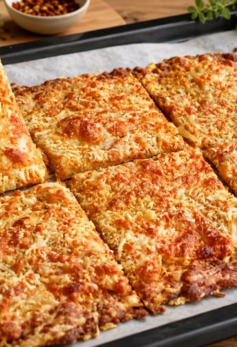 Cheesy Oat Flatbread with Onion