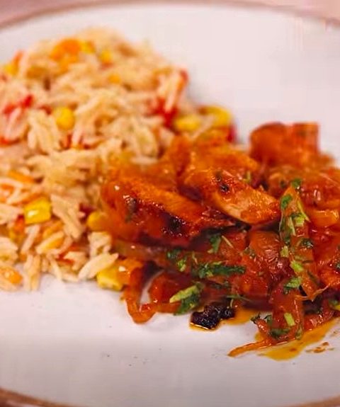 Chicken fillet with rice